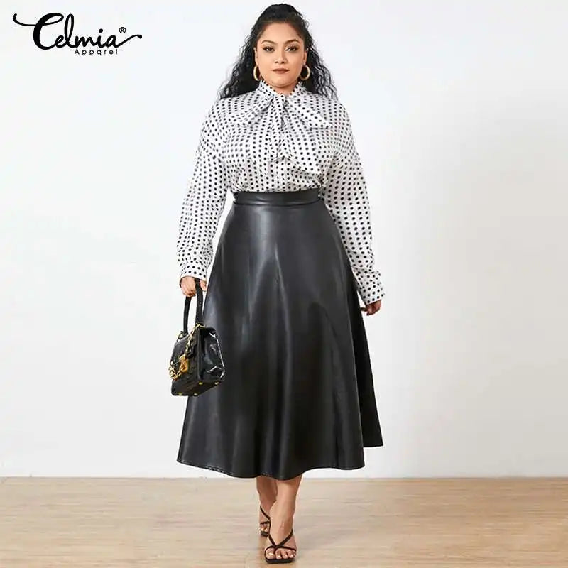 Plus Size Party Midi Skirt 2023 Autumn Women