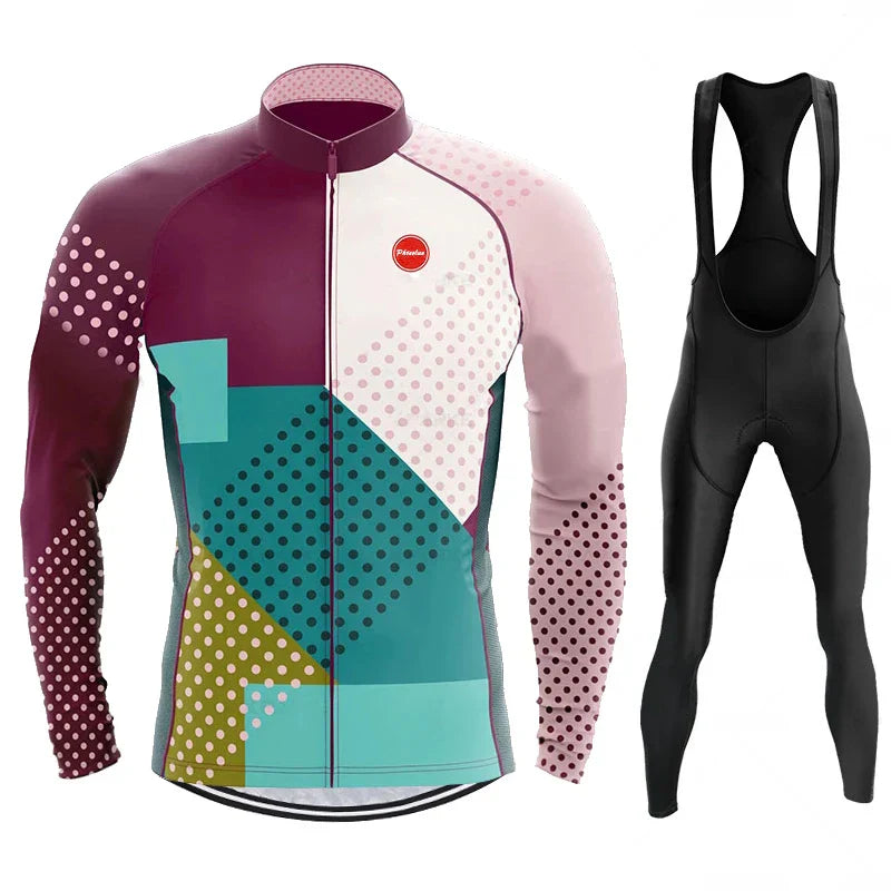 Phtxolue Breathable Long Sleeve Cycling Set Mountain Bike