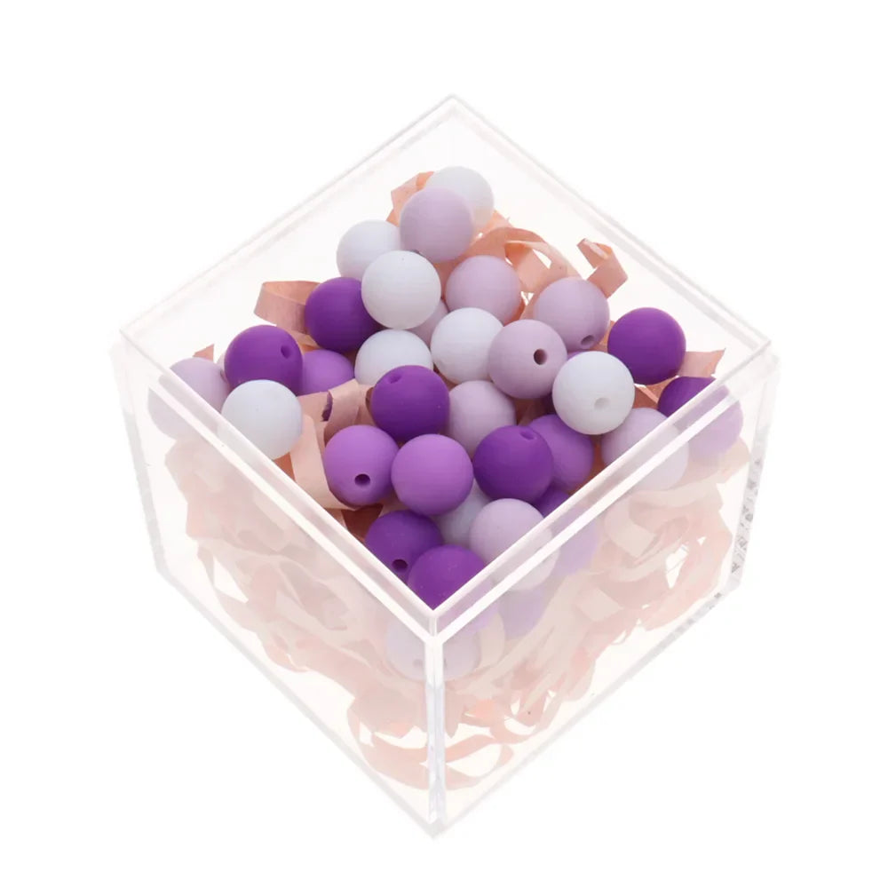 Fkisbox 500pcs 12mm Silicone Round Loose Beads Baby