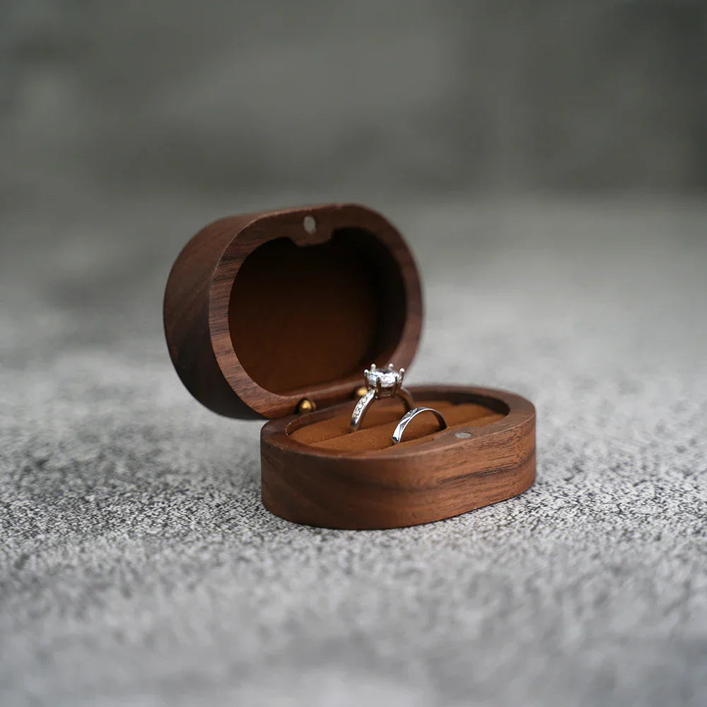 Marriage Engagement Wooden Ring Box for Wedding Custom