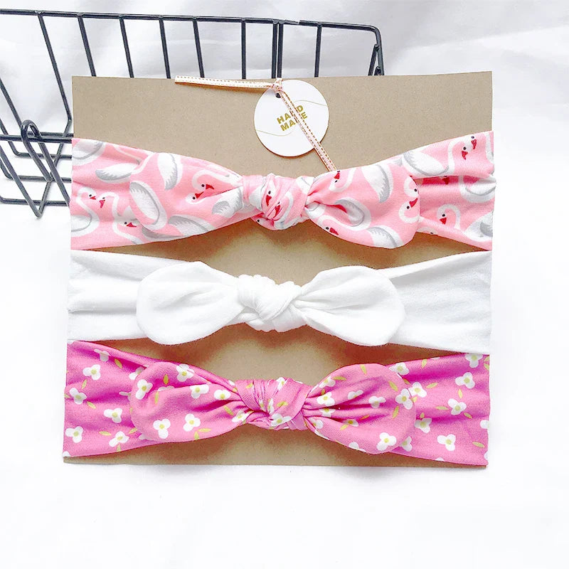 3pcs/lot Solid Nylon baby headband Bow Headbands For