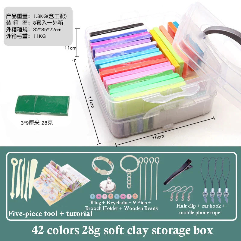 32 Color 3D Clay Plasticine Portable Box New
