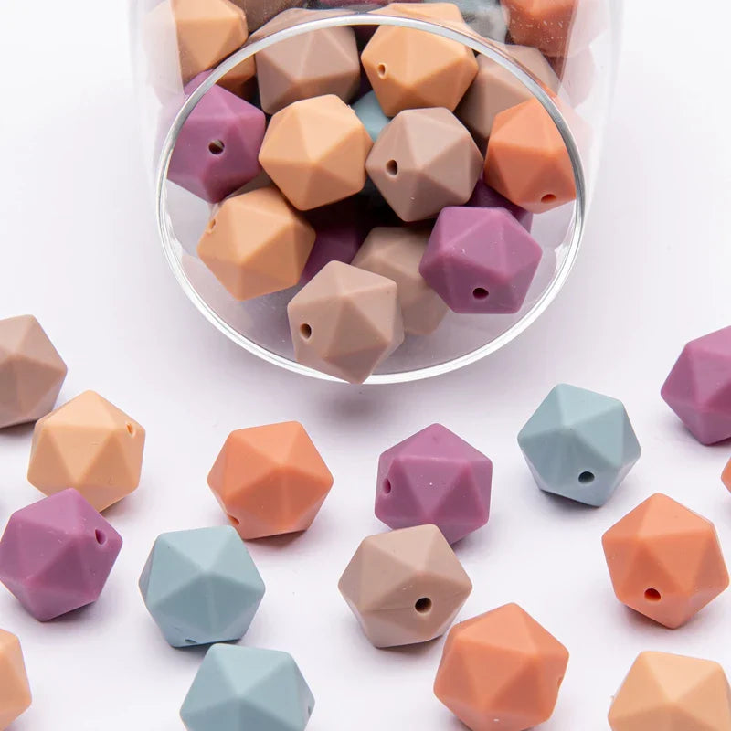 10pc Silicone Beads Hexagon Beads 14mm Food Grade