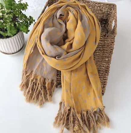 Japanese Design Winter Cotton Warm Women Scarf Double-sided