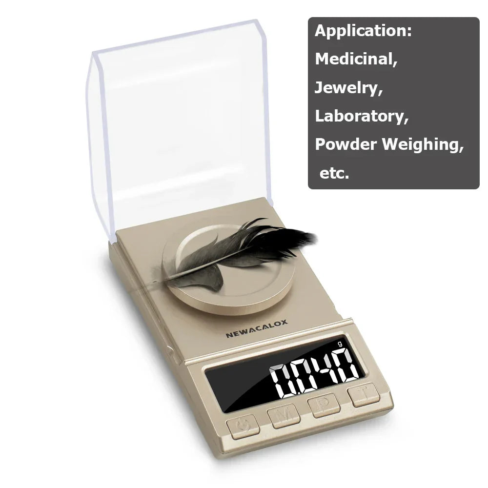 NEWACALOX 0.001g Precision Digital Jewelry Scale 50g/100g/200g USB