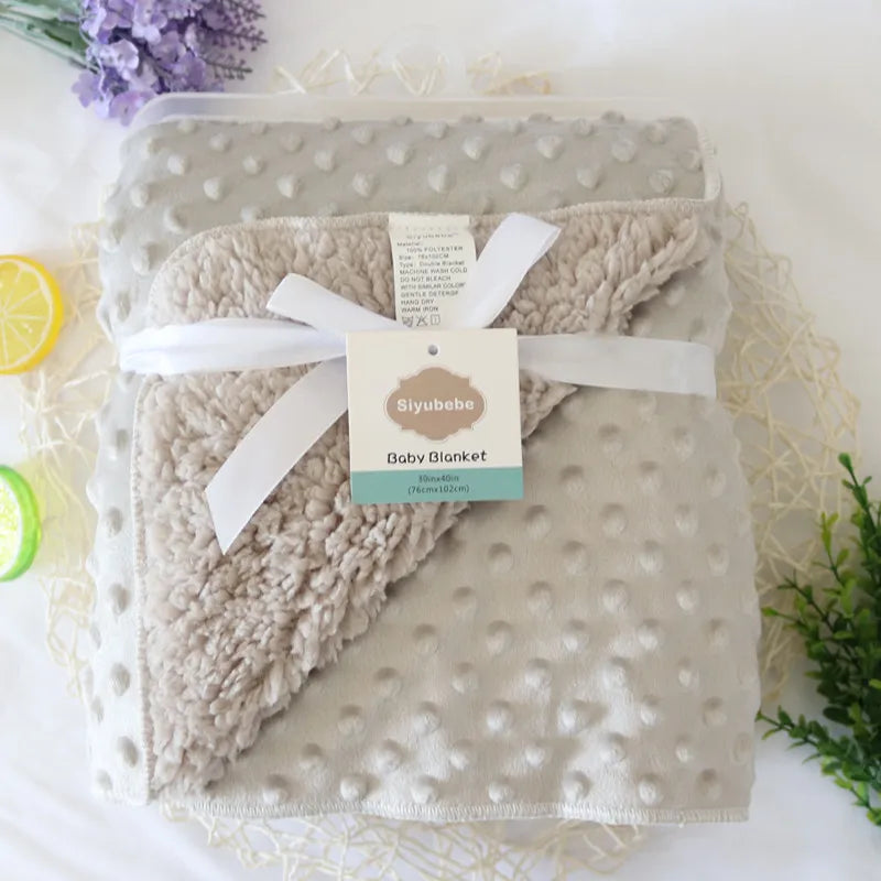 Baby Blankets New Thicken Double Layer Coral Fleece
