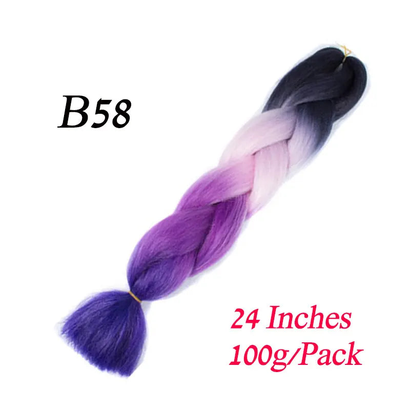 Synthetic Jumbo Braiding Hair Extension 24 " Heat