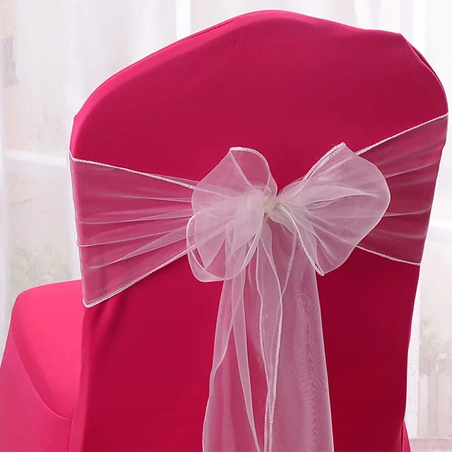 50/100pcs High Quality Sash Organza Chair Sashes Wedding