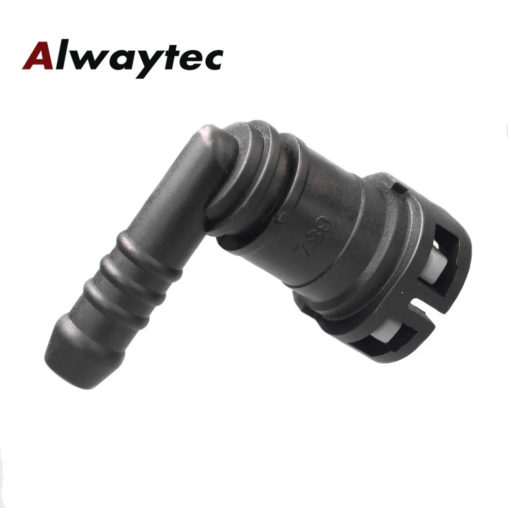 Fuel hose quick connector for rubber hose in