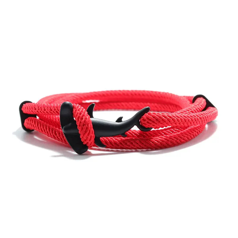 Handmade Adjustable Milan Rope Bracelet Bohemia Hammerhead Shark