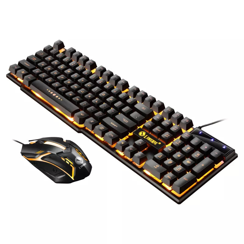 USB Wired Gaming Keyboard Mouse Combos PC Rainbow