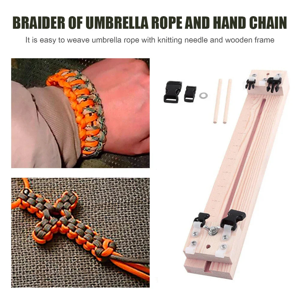 DIY Umbrella Rope Bracelet Knitting Tool Weaver Wooden