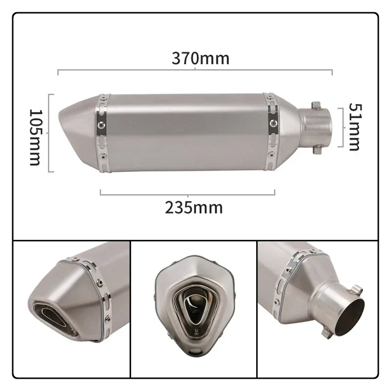 Slip on 51mm Motorcycle Exhaust System Muffler Escape