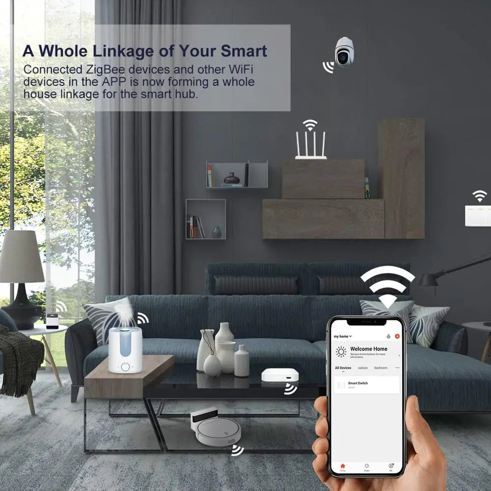 Tuya ZigBee Gateway Bridge, Wired/Wireless Smart Hub, Smart