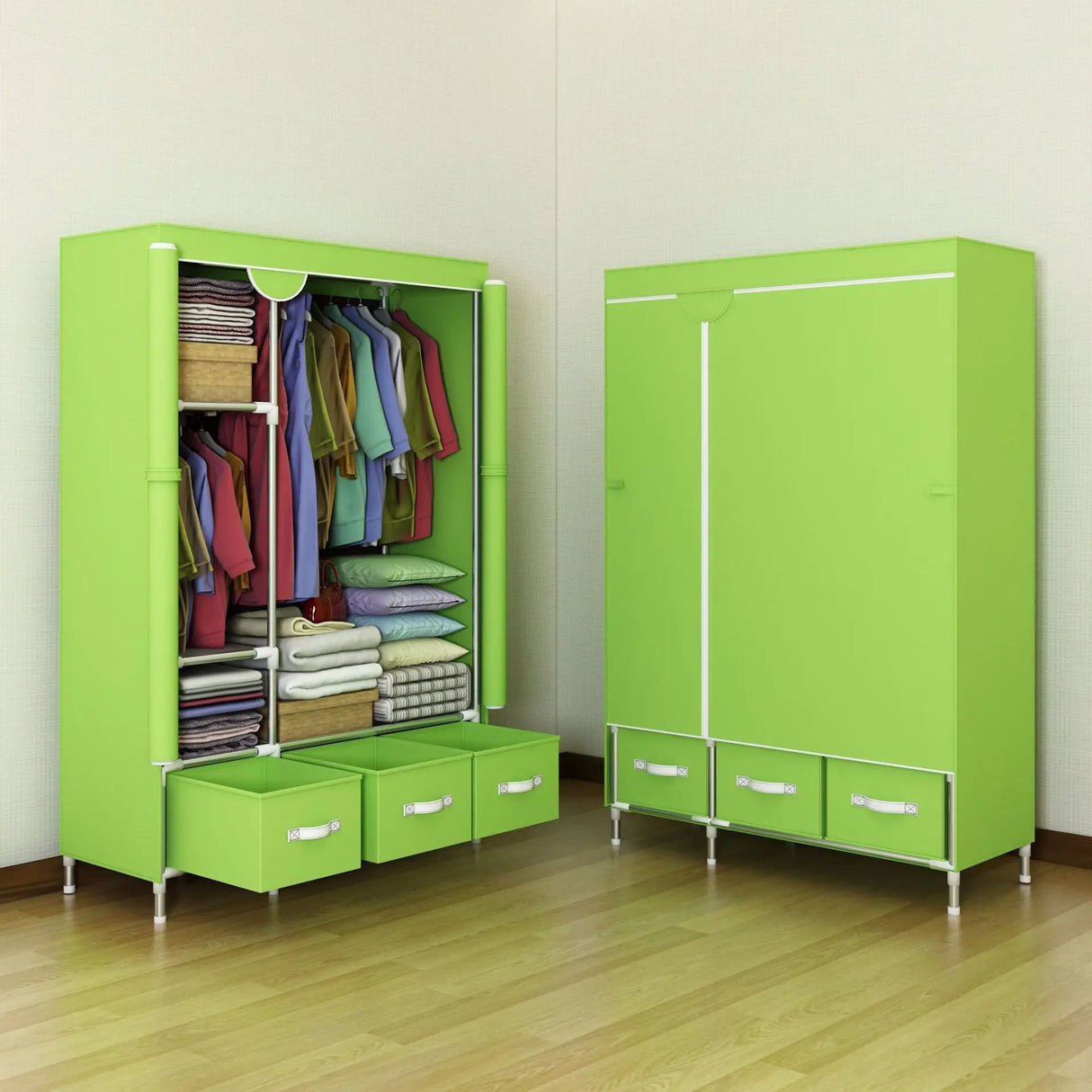 Non-Woven Fabrics Wardrobe Coffee Fabric Closet Portable Folding