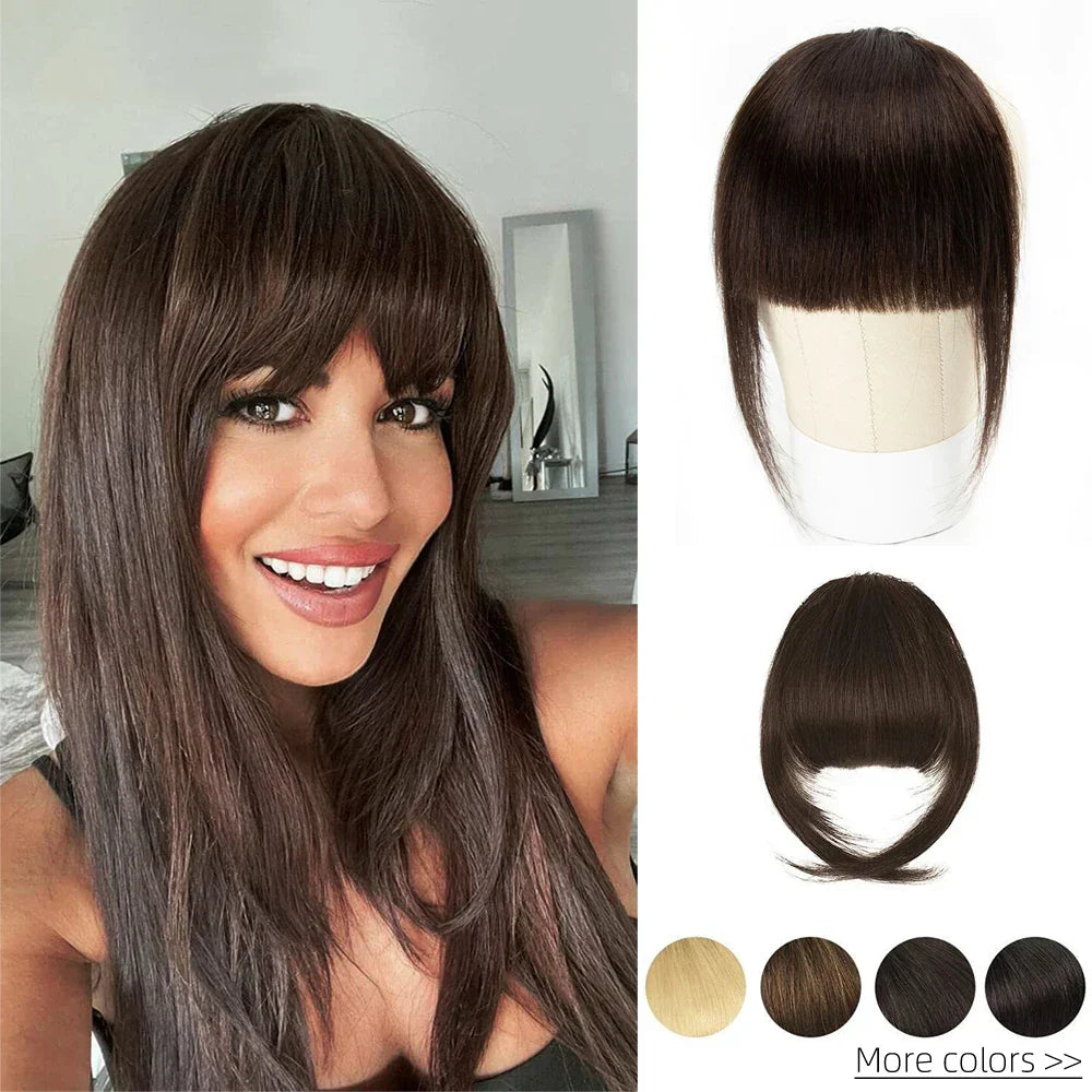 Isheeny Human Hair Bangs 3 Clips In Black