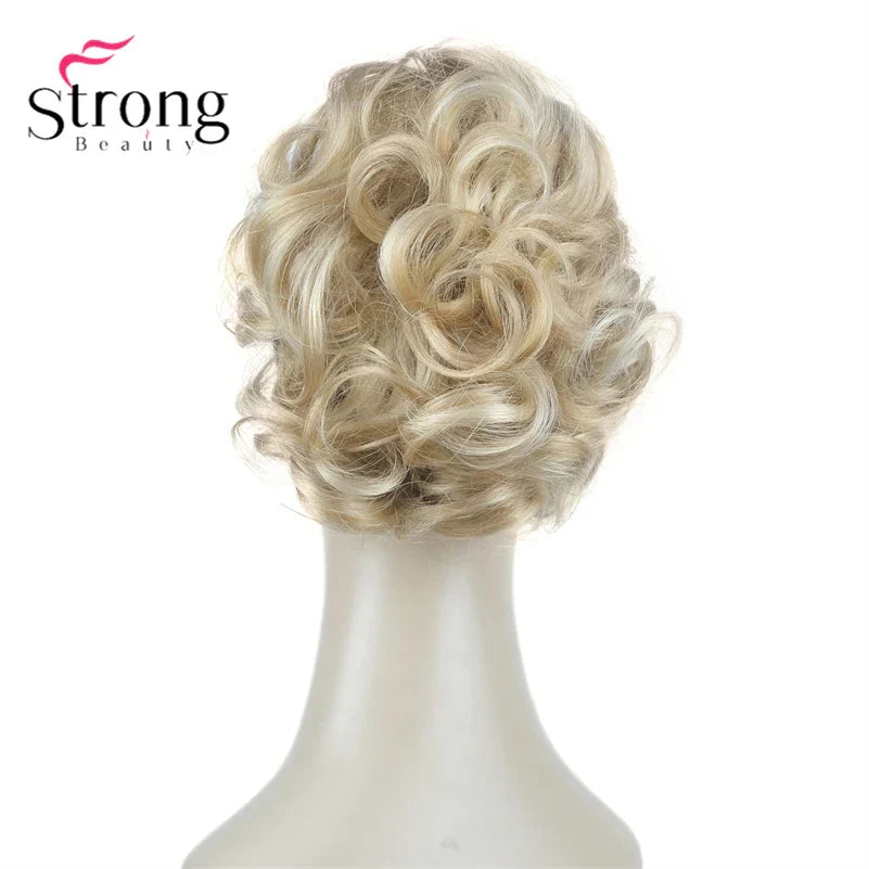 StrongBeauty Silver Short Natural Wave Ponytail Hair Extension