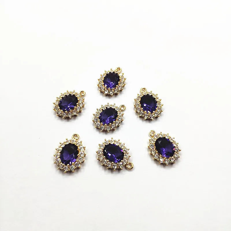 19x16mm 30pcs Cubic Zirconia Oval CharmConnectors