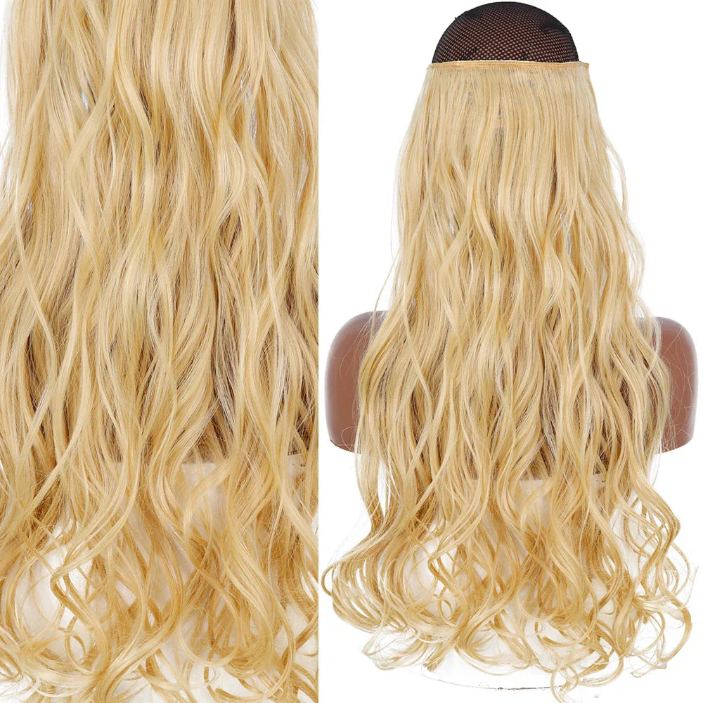 MERISIHAIR Synthetic No Clip Invisible Wire Hair Extensions