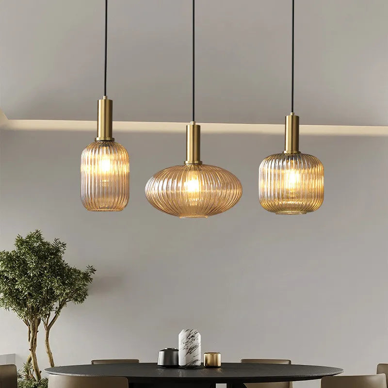 Retro restaurant colorfull glass pendant lights Creative living