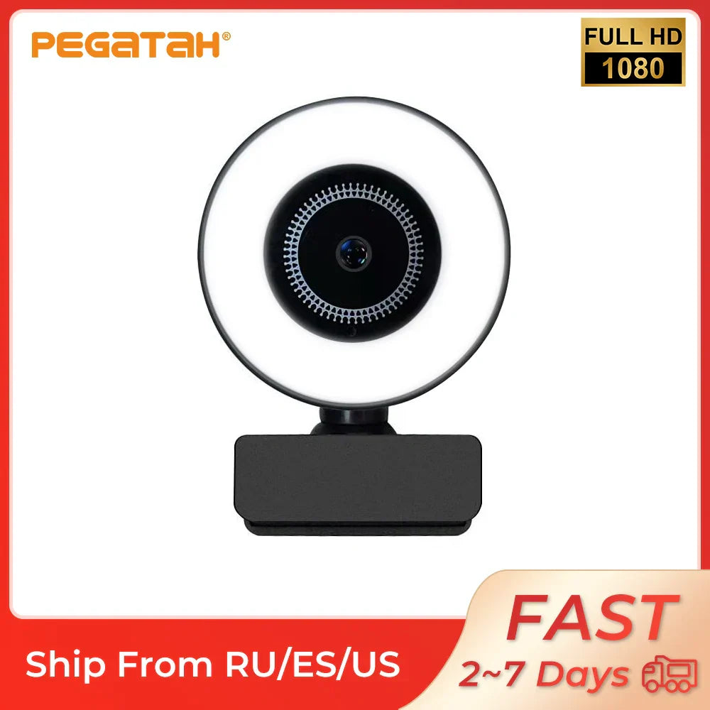 Webcam 1080P mini camera Fill Light Webcam with