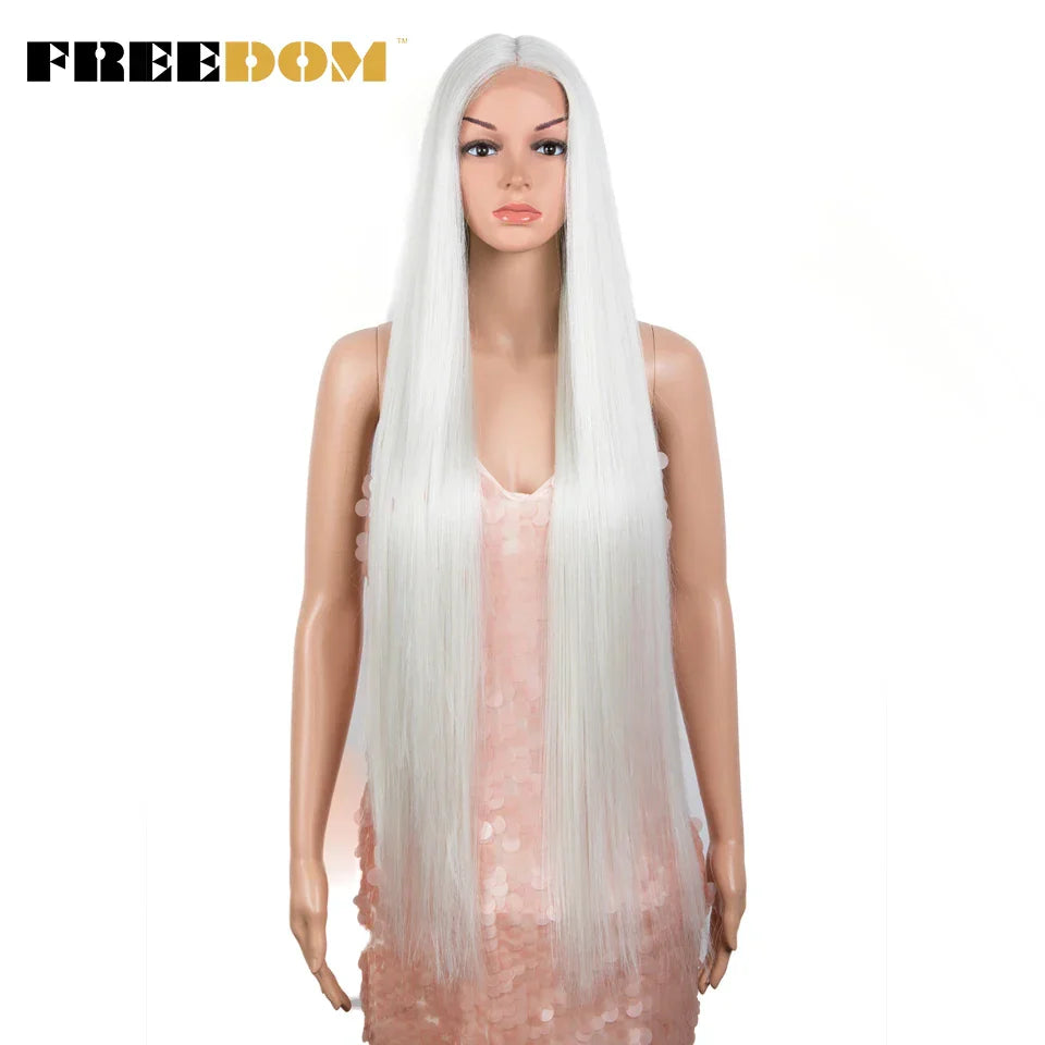 FREEDOM Synthetic Lace Front Wigs For Women Straight