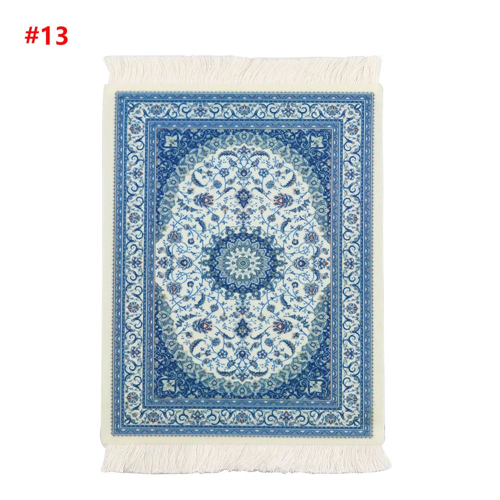 Persian Mini Woven Rug Mat Mousepad with Fring