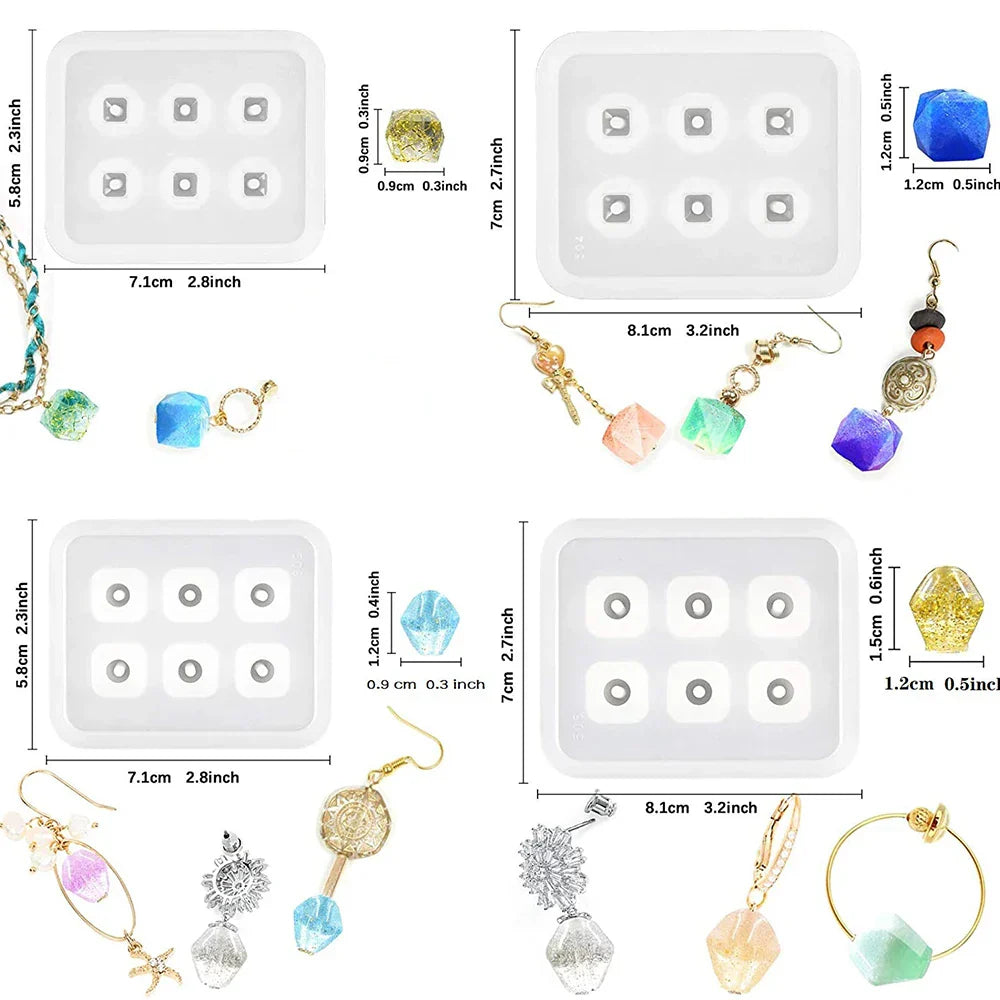 Round Square Faceted & Oval Beads Silicone Casting