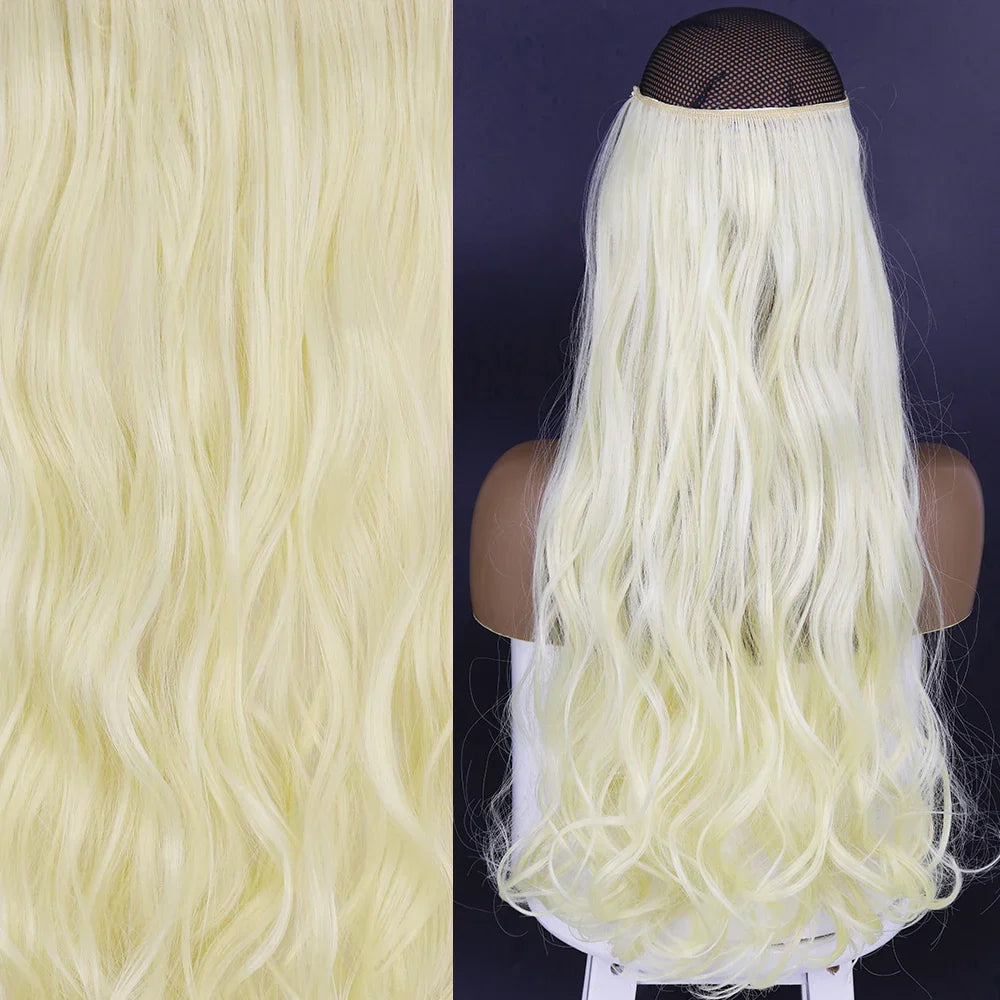 MERISIHAIR Synthetic No Clip Invisible Wire Hair Extensions