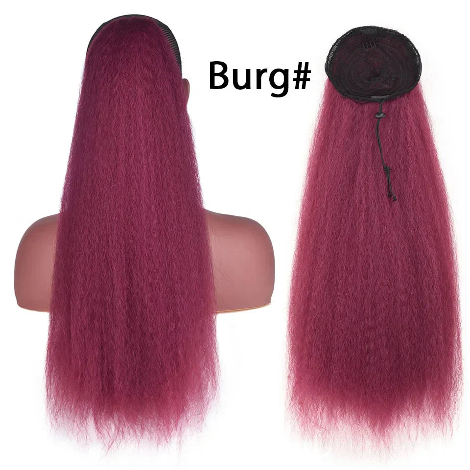 HANNE Yaki Straight Ponytail Hair Extensions For Black