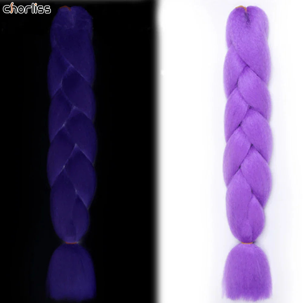 24" 100g Glowing Fluorescent Green Jumbo Braids