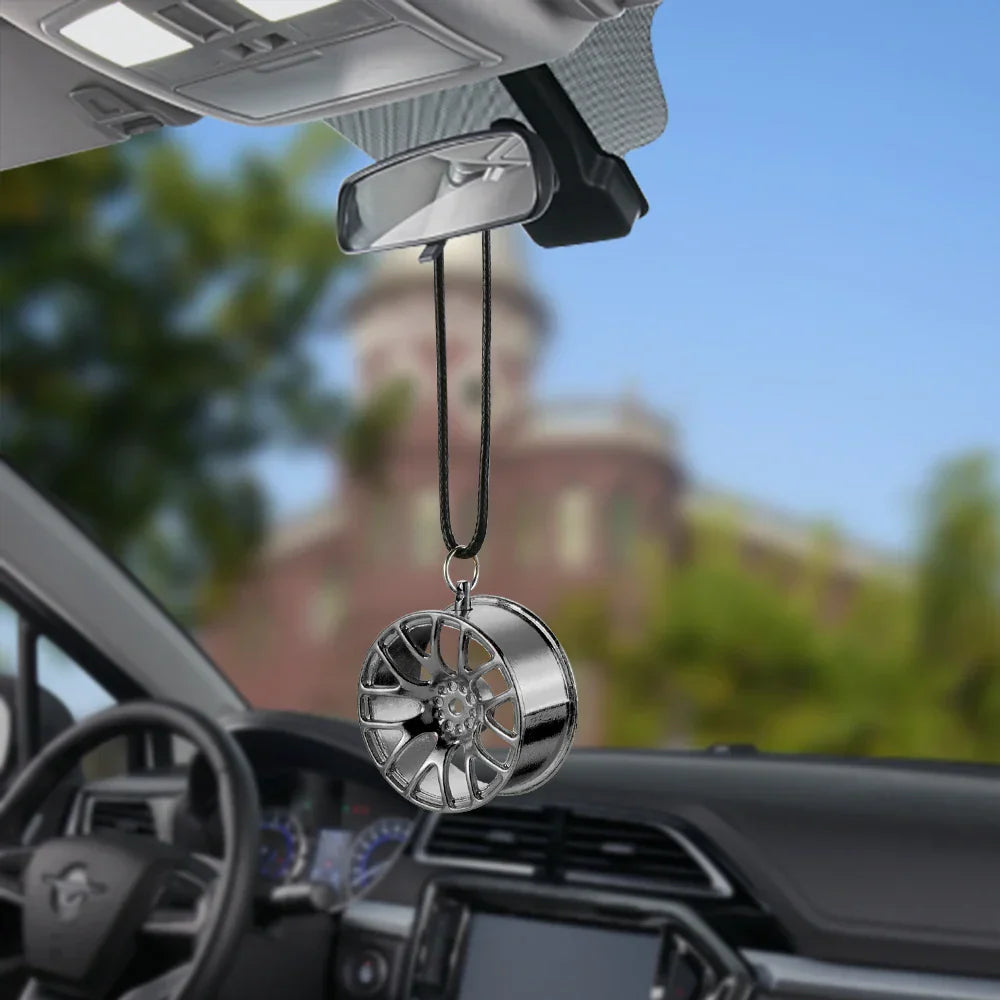 Car Ornament Pendant Metal Wheel Hub Flywheel Hanging