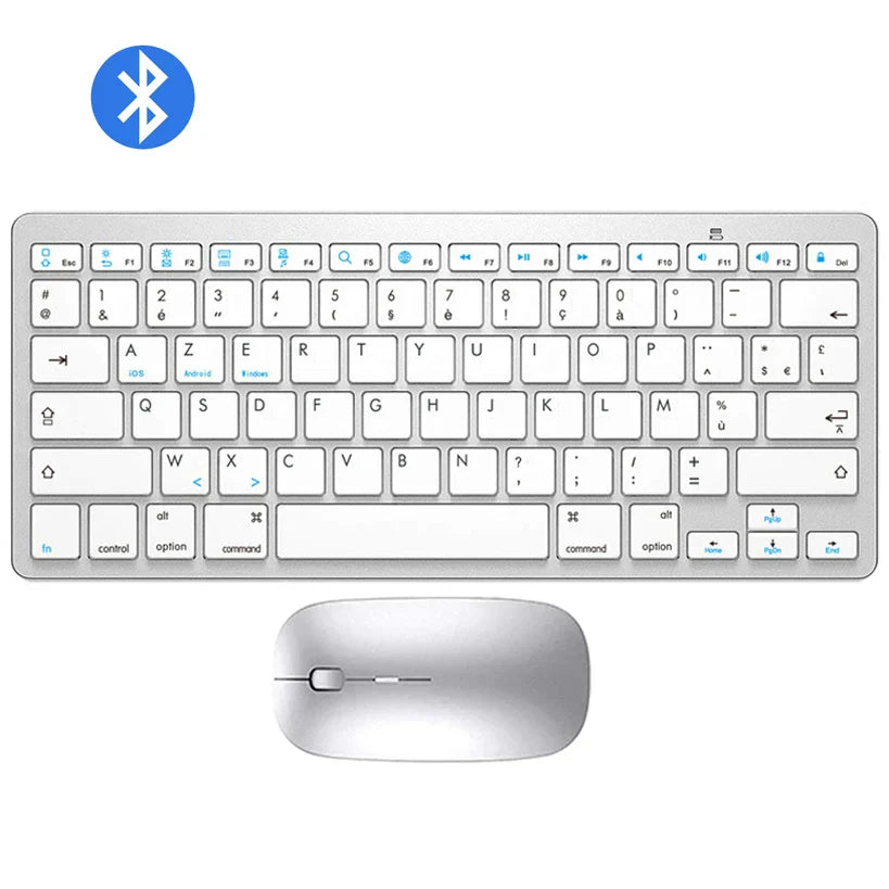Bluetooth Keyboard Mouse Combo Ultra-Slim Mute Keycap Wireless
