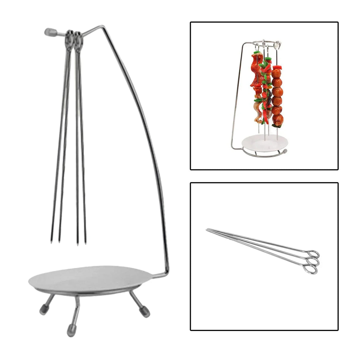 Roaster Camping Cookware Vertical BBQ Skewer Barbecue Patio