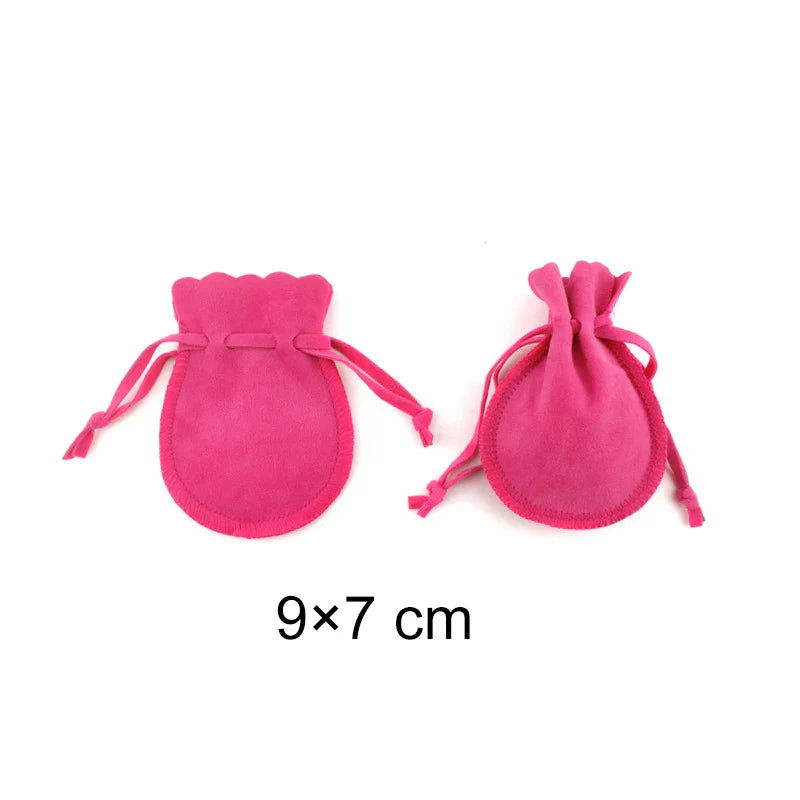 Wedding Bags with Candy Bag Can Custom Logo 50pcs/lot 7×9cm 9×12cm Jewelry Packaging Macarons Drawstring Good Velvet Gift Bags