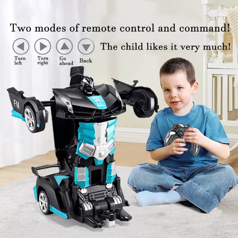 2IN1 Electric RC Car Transformation Robots One-key Deformation
