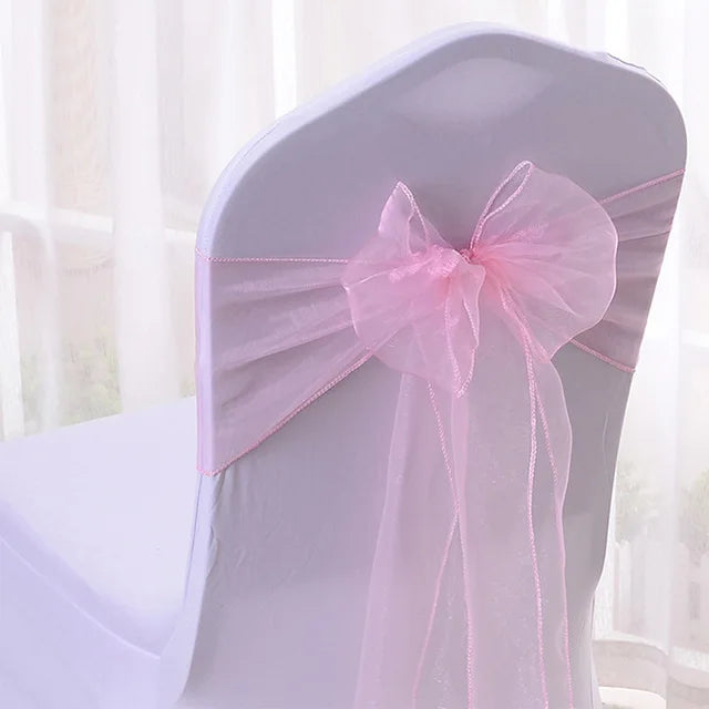 50/100pcs High Quality Sash Organza Chair Sashes Wedding