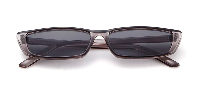 Vintage Narrow Rectangle Small Women Sunglasses Ocean Lens