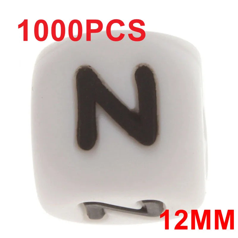 1000pc Alphabet 12mm Silicone EN Letter Baby Teething
