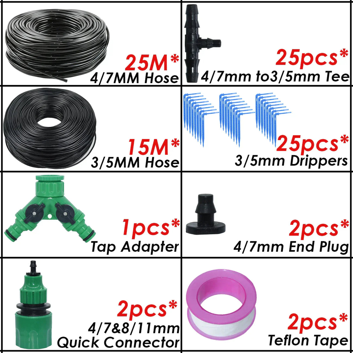 KESLA 4/7mm to 3/5mm Pipe Garden Drip Irrigation