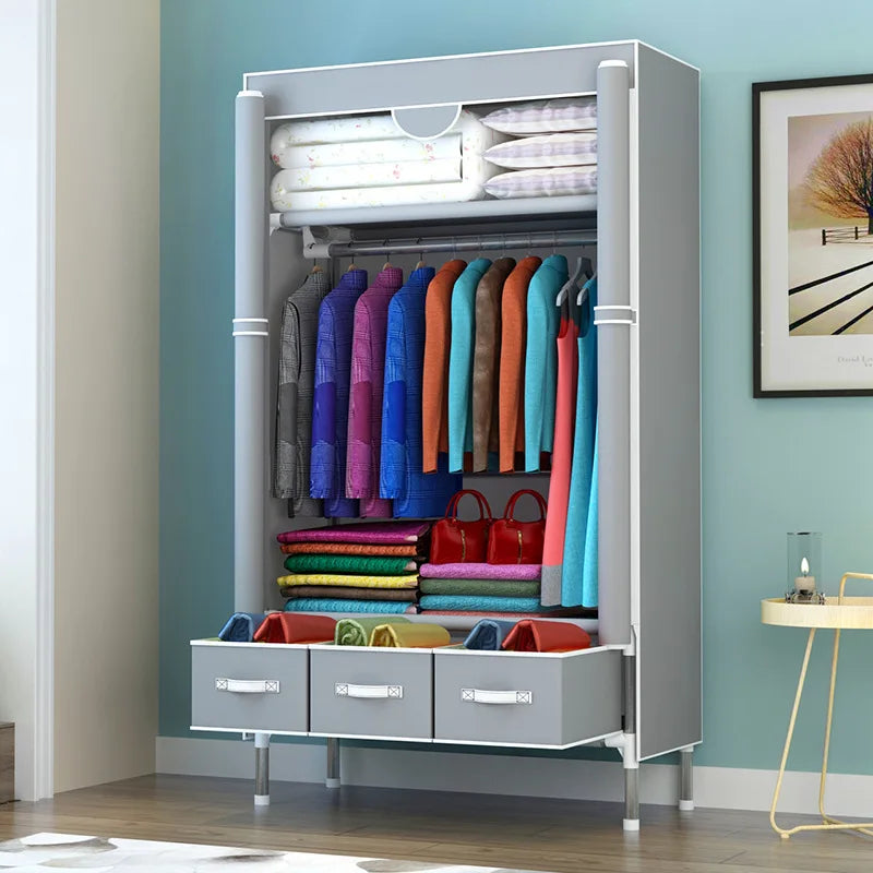 Non-Woven Fabrics Wardrobe Coffee Fabric Closet Portable Folding