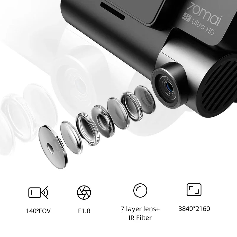 70mai A800S 4K Car DVR with 24H Parking Monitor