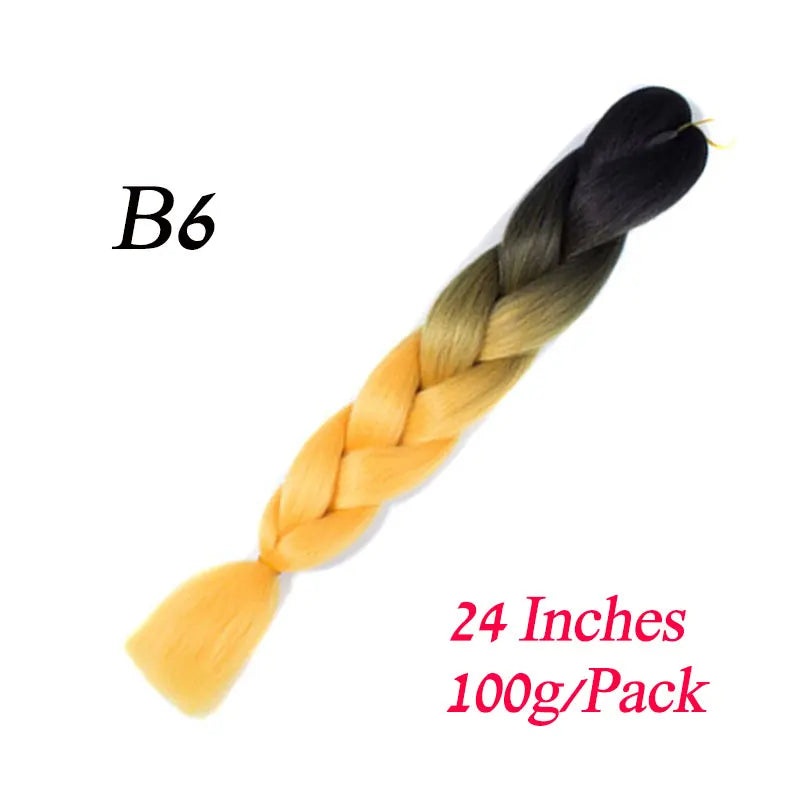 Synthetic Jumbo Braiding Hair Extension 24 " Heat