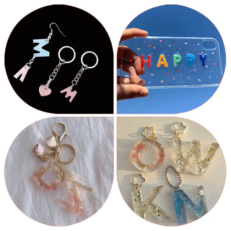 Alphabet Resin Molds Kit Backward Letter Number Silicone