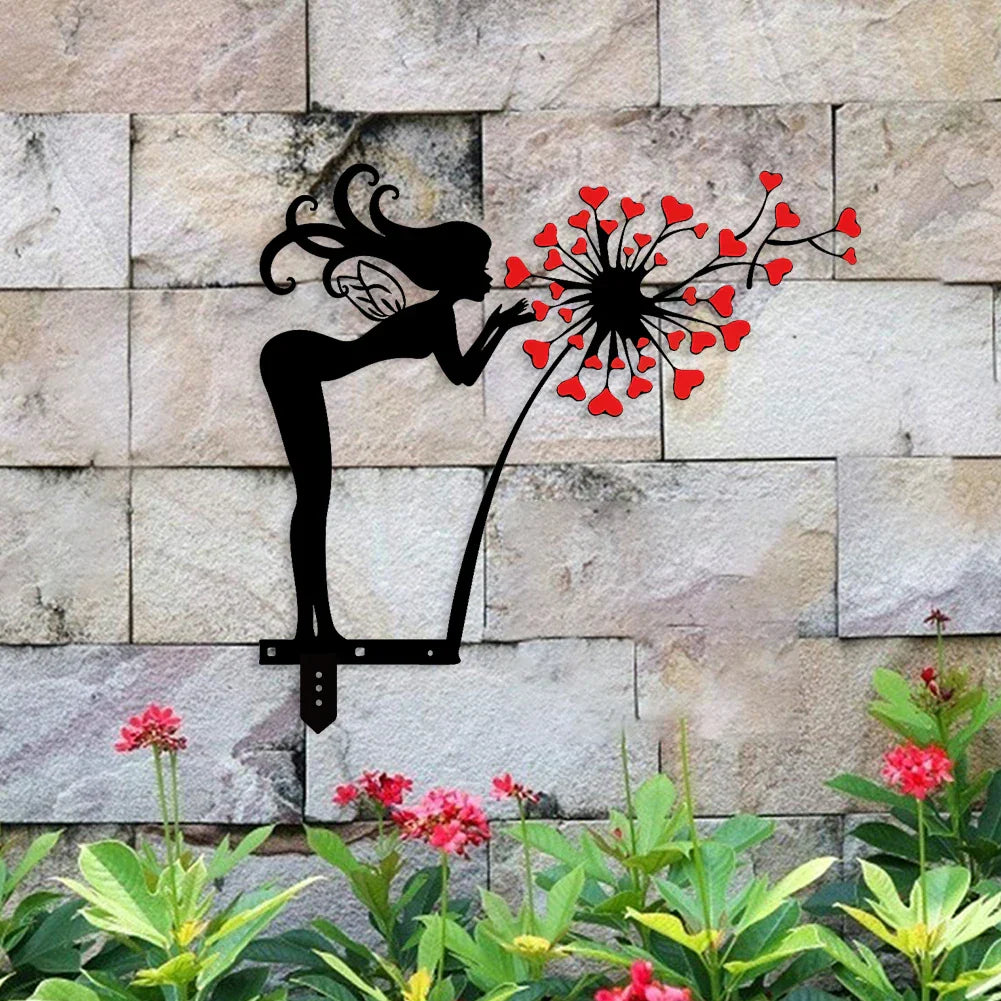 Creative Flower Sculpture Silhouette Garden Decor Outdoor Metal
