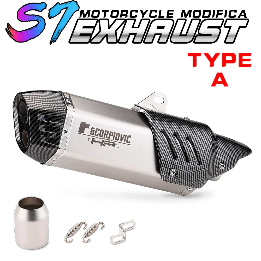 Slip on 51mm motorcycle exhaust system muffler modified