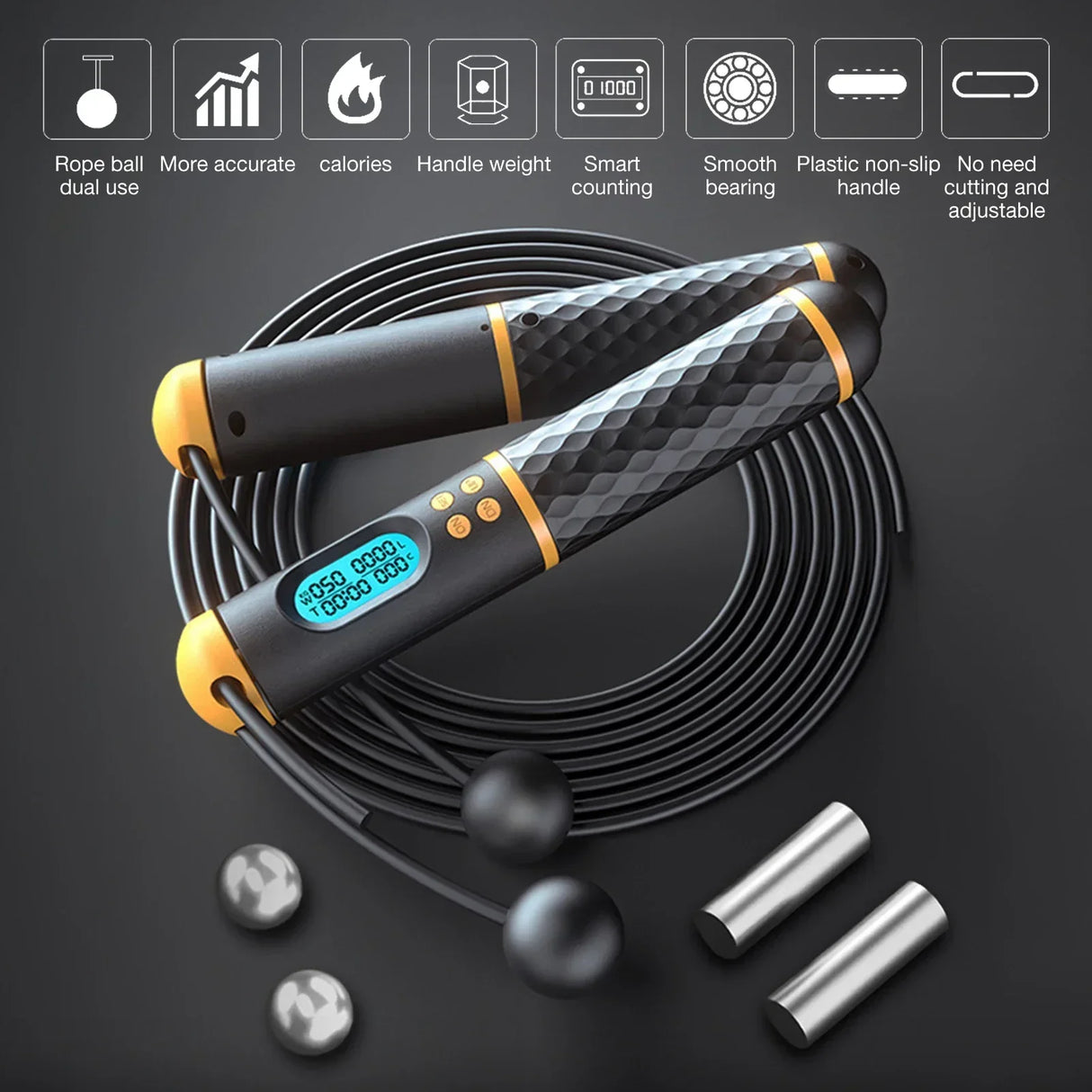 2-in-1 Jump Rope Intelligent Cordless Skipping Rope Digital