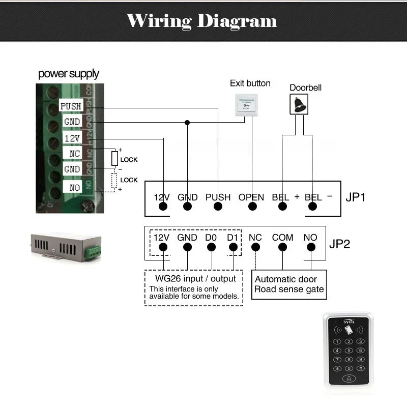 125KHz RFID Access Control Keypad EM Card Reader