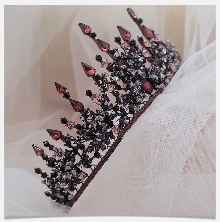 Vintage Baroque Headbands Purple Crystal Tiaras Crowns Bride