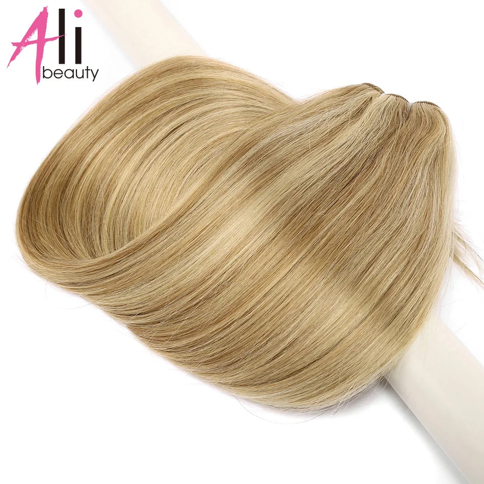 Straight Blonde Human Hair Weave Brazilian Remy Human